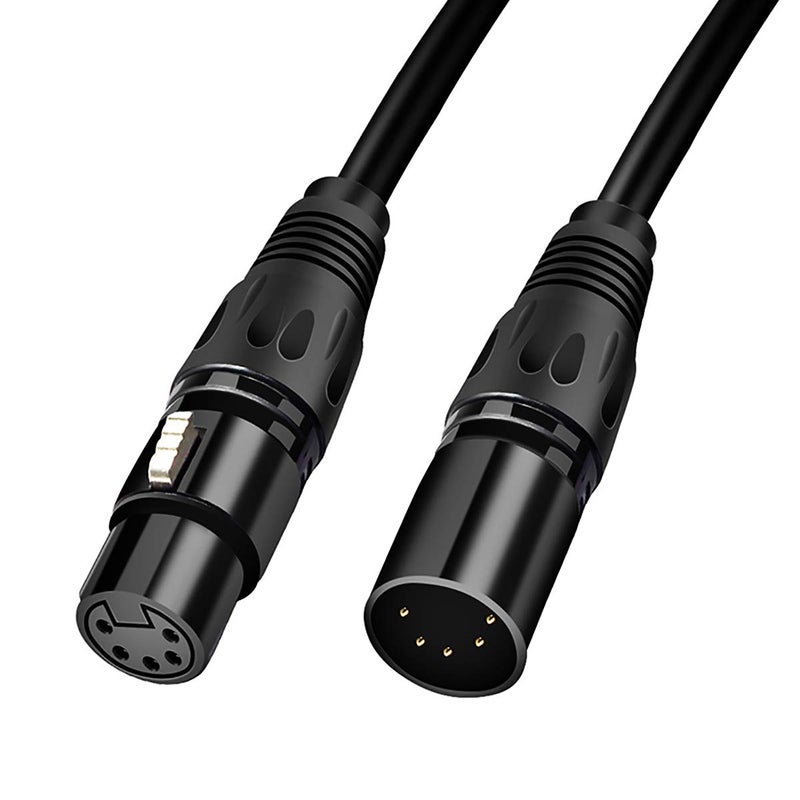 HOSONGIN 5 PIN XLR DMX Cable Adapter 20 Feet, DMX512 5PIN XLR Male to Female 5-PIN DMX Cable - Image 1